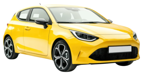PNG Real hatchback eco car automobile vehicle yellow.