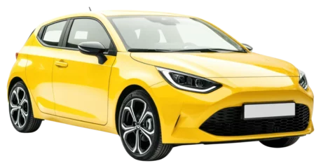 PNG Real hatchback eco car automobile vehicle yellow.