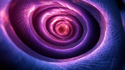 Abstract spiral tunnel rendered in purple and blue hues