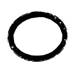 grungy ink circular scribble, on transparent background