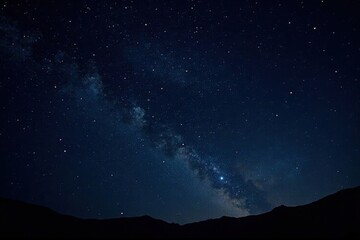 starry night sky with twinkling stars on black background, shining, celestial