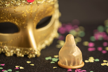 carnival mask and condom