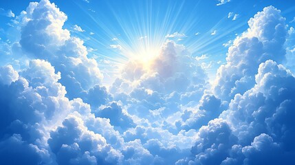 divine grace in heaven with sunny rays