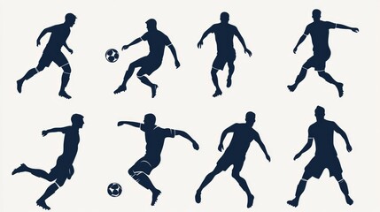 Soccer Players in Action on a Light Background