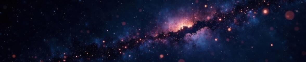 Fototapeta premium Vast blackness dotted with twinkling stars and celestial bodies, vastness, starry night