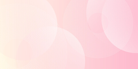 Minimalist banner background, pastel colorful, pink and yellow gradations. Circle effect style geometric, abstract background.