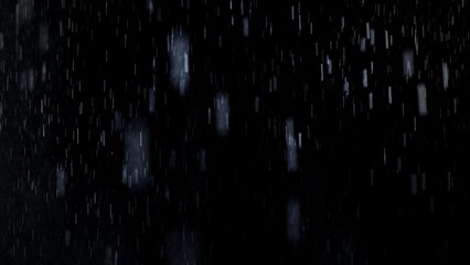 Freeze Motion of Rain - Falling Water Drops Isolated on Black Background