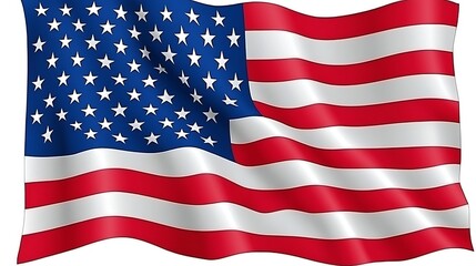Naklejka premium Waving American flag, red, white, and blue stripes and stars. (1)