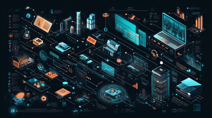 Infographic image about the development of digital technology