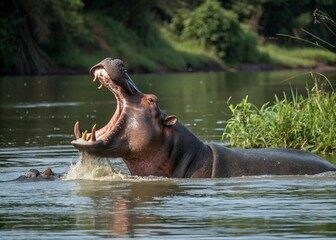 hippopotamus in water