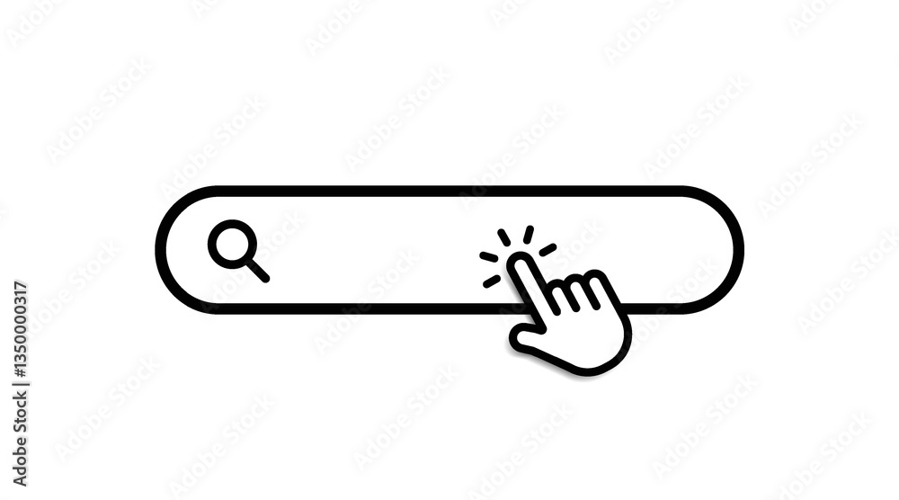 Fototapete Search Bar with suggestions for UI UX design and web site. Search Address and navigation bar icon. Collection of search form templates for websites. Search engine web browser window template