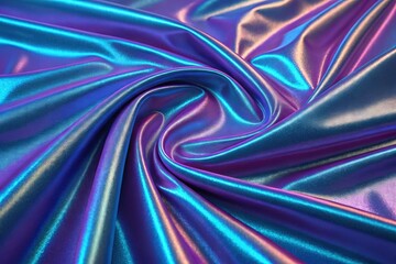 Obraz premium Colorful Satin Fabric in Swirling Pattern for Creative Projects Generative AI
