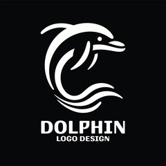 Naklejka premium Dolphin Vector Logo Design