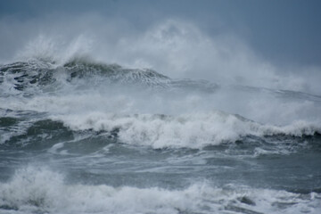 Raging Ocean Waves in Storm