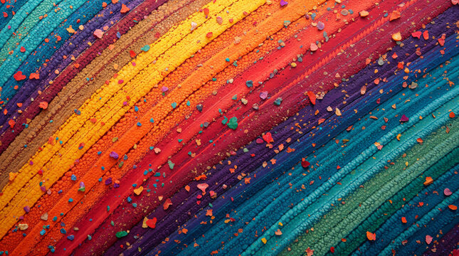 A richly textured rainbow gradient with layered abstract waves and scattered elements. Bold, artistic, and energetic, ideal for creative branding and design.