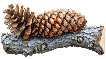 Pine Cone with Intricate Textures Isolated on Transparent Background &ndash; PNG