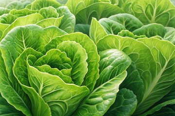 Fototapeta premium Fresh Green Romaine Lettuce Growing in a Garden Patch Generative AI