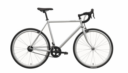 Obraz premium Minimalist silver bicycle on a white background 