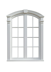 White double-paned window frames with two glass panes, on Png Format and Transparent Background