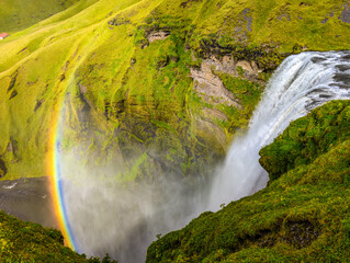 Skogafoss waterfall and the hike of 20 waterfalls, Iceland