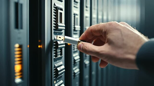 Plugging USB into Military Server in Steel Room