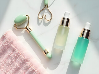 Aesthetic Flat Lay of Skincare and Beauty Products (Beauty & Cosmetics)03