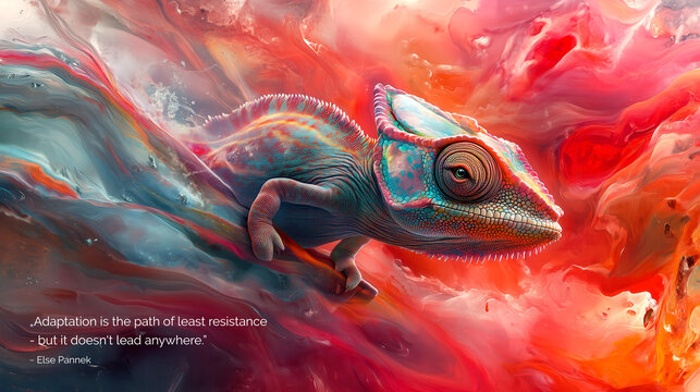 chameleon with quote