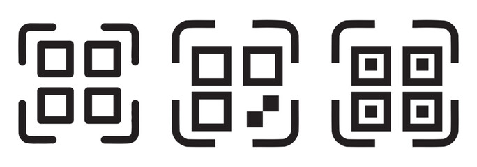 scan qr code icon scanning code sign. Simple digital scanning qr code label, vector illustration