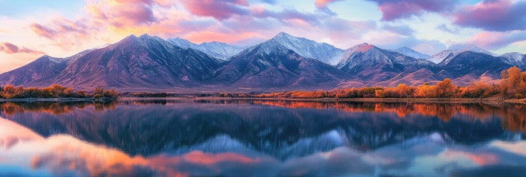 Stunning Alpine Lake Surrounded by the Majestic Wasatch Mountains in Salt Lake, Utah, USA