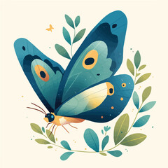 Vector design and illustration of colorful butterflies