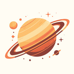 Vector illustration of the planet Saturn for animation and motion graphics