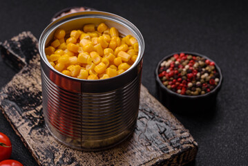Sweet yellow canned corn in bowl