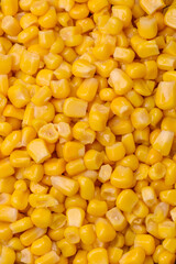 Sweet yellow canned corn in bowl