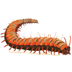 Vector design and illustration of a centipede