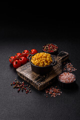 Sweet yellow canned corn in bowl