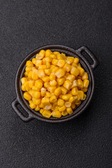Sweet yellow canned corn in bowl