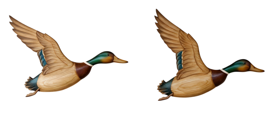 Wooden Mallard Duck Wall Art Flying Bird Home Decoration