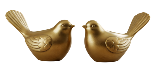 Elegant Gold Bird Figurine Pair for Home Decoration Symbolizing Love and Harmony with Artistic Design