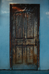 Old wooden door front view