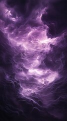 A mesmerizing cloud formation with swirling purple hues and electric energy, creating a dramatic atmospheric effect.