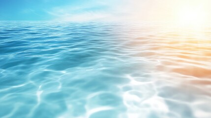 Obraz premium Sunny Ocean Surface, Calm Water, Bright Sky