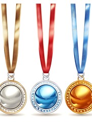 Gold with Silver, and Bronze Medals.