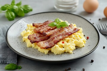 Scrumptious Scrambled Eggs with Crispy Bacon