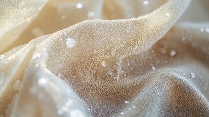 Fototapeta premium Close-Up of Elegant Textured Fabric with Sparkling Elements