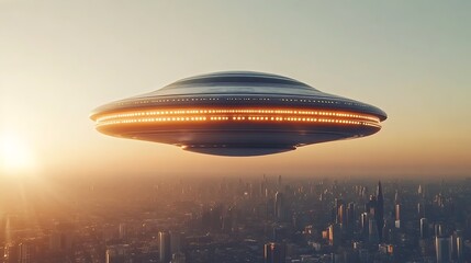 Alien Craft Over Sunrise City.