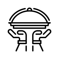 Catering and Food Service Line Icon, Outline Symbol for Event Catering, Buffet Service, Hospitality Management, Wedding Banquets, and Restaurant Service. Vector Sign Icon.