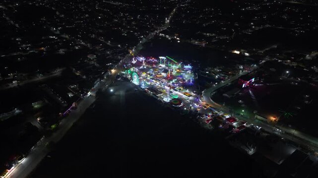 Aerial View of Funfair In Tultepec Mexico