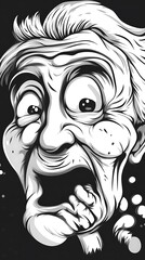 Elderly Man's Shocked Expression.