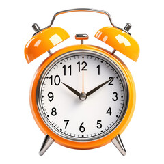 Orange bell alaram clock Isolated on transparent Background