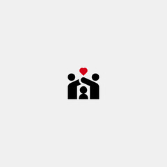Loving home icon logo flat vector design